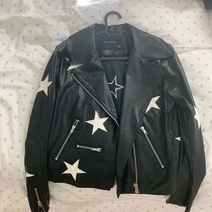 Faux Leather Star Jacket